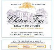 Chateau Fage - Graves De Vayres White 2020 (750)